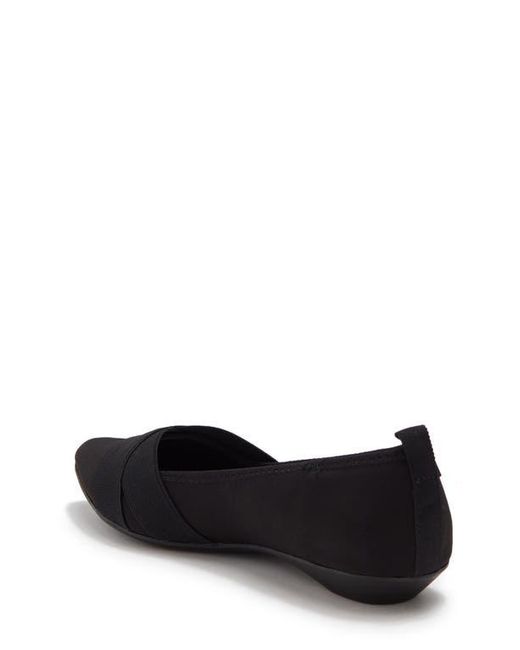 Anne Klein Black Crisscross Strap Pointed Flats