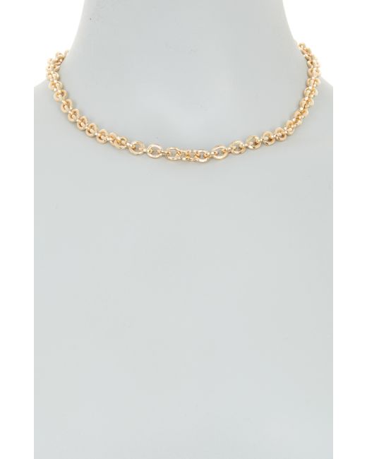 Nordstrom Metallic Texture Chunky Round Link Necklace