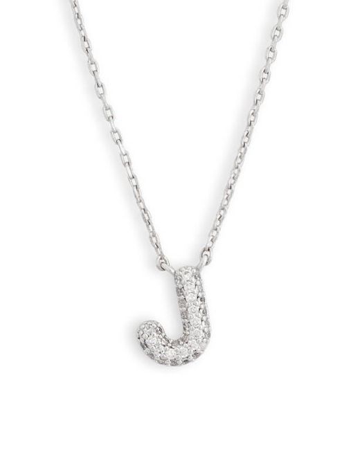 Leith White Cubic Zirconia Initial Pendant Necklace