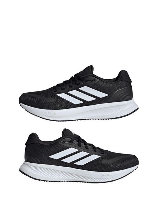 Adidas Black Cloudfoam Cushioned Mesh Running Sneakers for men