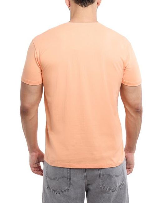 Xray Jeans Blue Split Neck Cotton T-Shirt for men