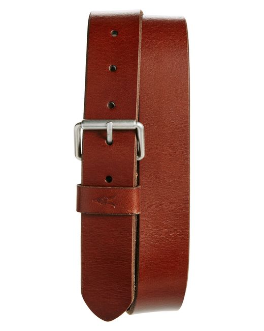 AllSaints Red Bevel Edge Leather Belt for men