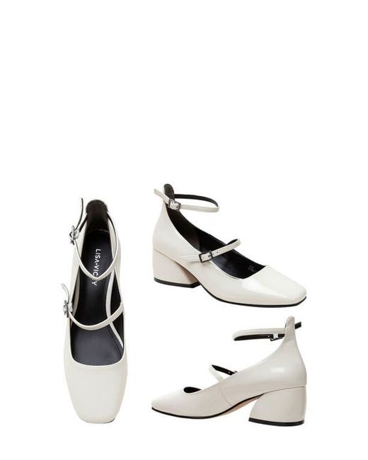 Lisa Vicky White Saint Ankle Strap Pump