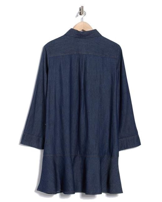 Tommy Hilfiger Blue Roll Sleeve Chambray Dress