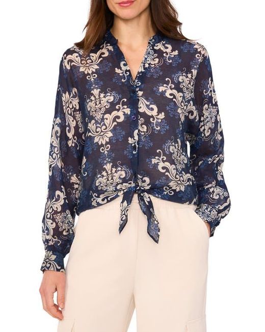 Halogen® Blue Tie Front Top