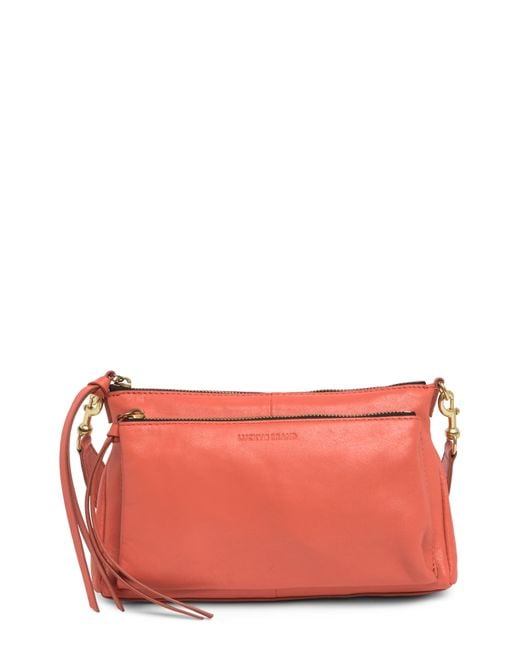 Lucky Brand Koda Leather Crossbody Bag In Chili Distressed Crinkle ...