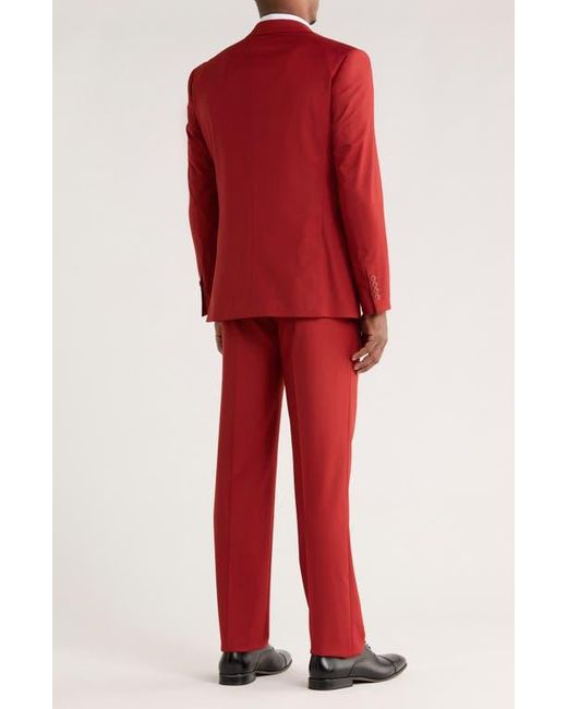 ZEGARIE Red Solid 3-Piece Suit for men