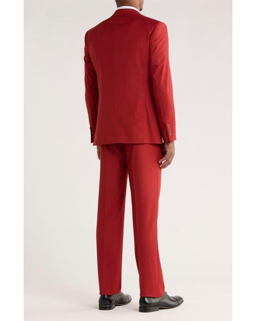 ZEGARIE Red Solid 3-Piece Suit for men