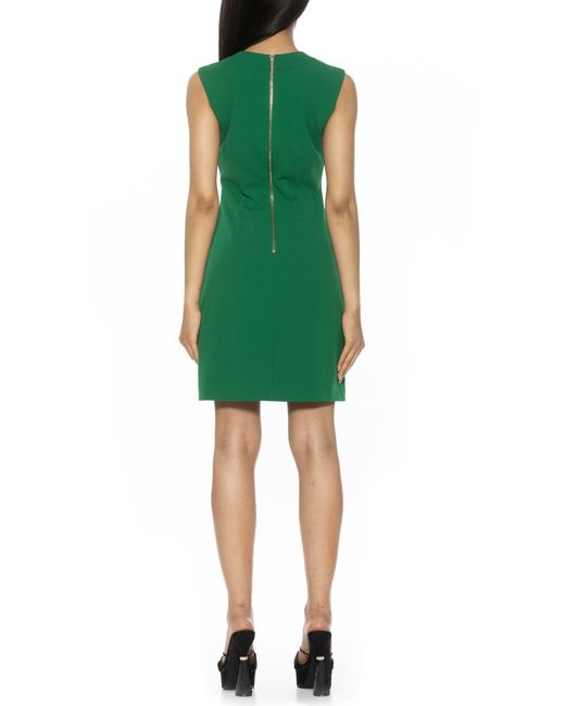 Alexia Admor Green Stripe Detail Sleeveless Shift Dress