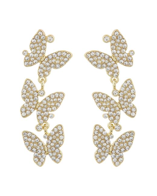 BaubleBar White Butterfly Pavé Crystal Drop Earrings