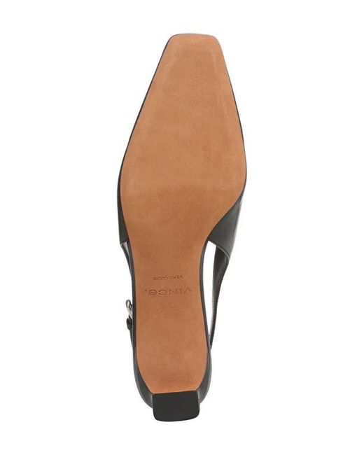 Vince Black Hart Kitten Heel Slingback Pump