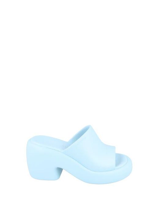 Ferragamo Blue Platform Slide Sandal