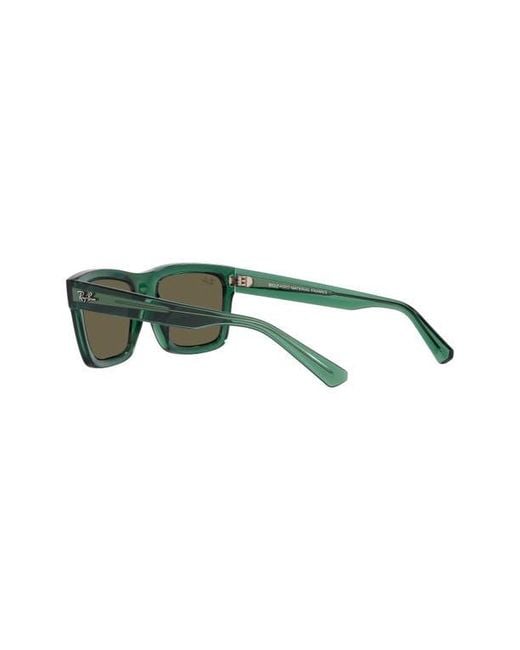 Ray-Ban Green Warren 57Mm Rectangular Sunglasses for men