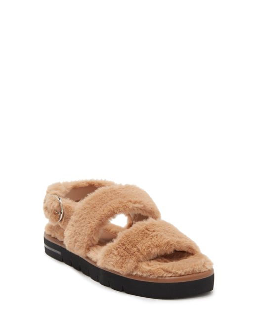 Stuart Weitzman Elodie Chill Faux Fur Sandal in Natural | Lyst