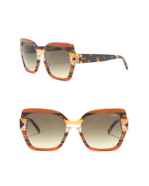 Emilio Pucci Multicolor 56mm Square Sunglasses