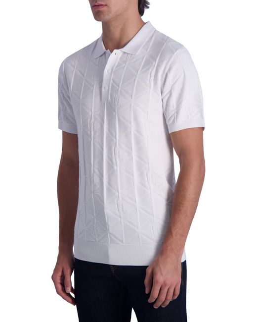 Karl Lagerfeld Logo Jacquard Cotton & Modal Polo Sweater in White for ...