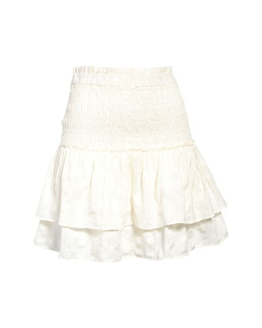Madewell White Smocked Tiered Pull-on Miniskirt