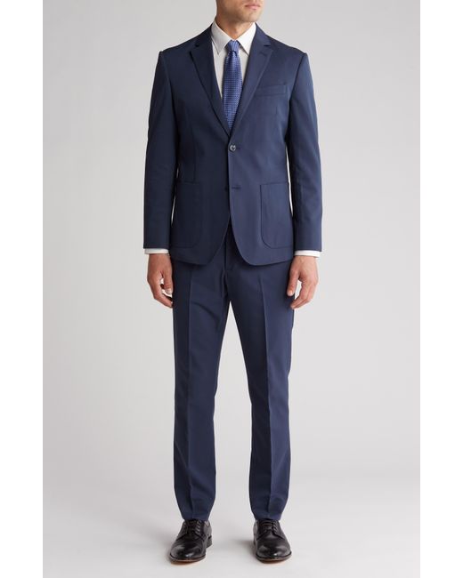 Nordstrom Blue Solid Notched Lapel Suit for men