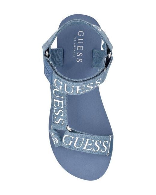 Guess Blue Avin Platform Sandal