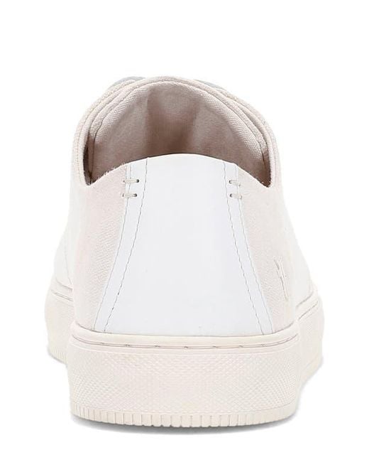 Frye White Astor Cap Toe Low Top Sneaker for men