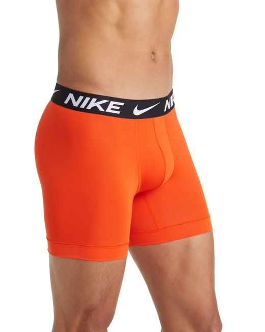 Nike Orange 3-pack Dri-fit Essential Micro Boxer Briefs for men