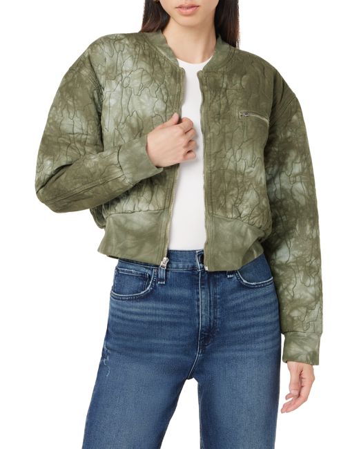 Hudson Green Crop Cotton Bomber Jacket