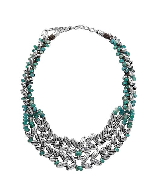 Uno De 50 Metallic Sunset Silver Plated Beaded Leather Cord Necklace At Nordstrom Rack