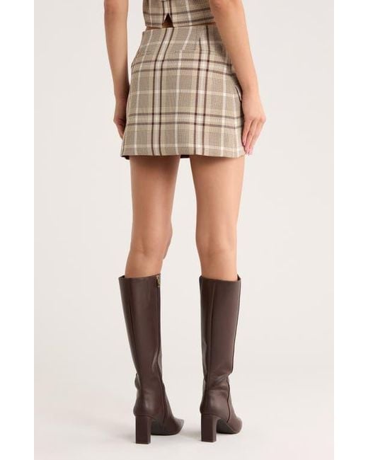 Jonathan Simkhai Natural Payton Plaid Wrap Miniskirt