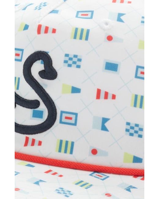 Swannies White Skipper Semaphore Adjustable Baseball Cap for men