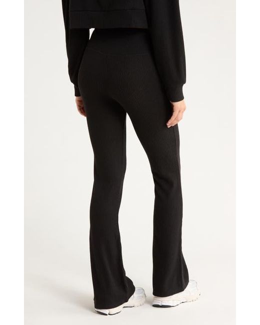 X By Gottex Black Ribbed Flare Leggings