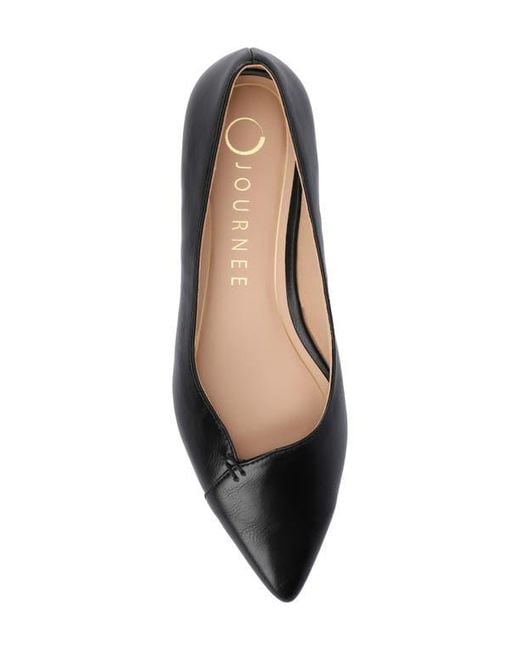Journee Collection Black Carmin Pointed Toe Flat