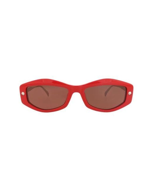 McQueen Red 52Mm Rectangular Sunglasses