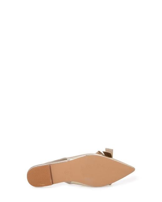 BERNESS White Bow Slingback Flat