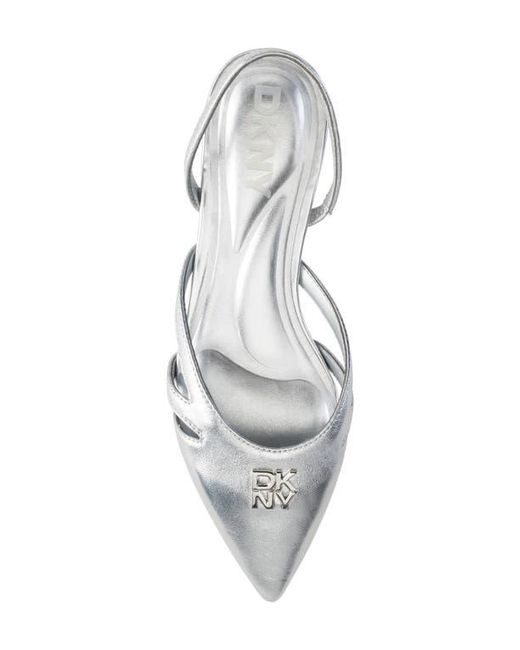 DKNY White Verity Slingback Flat