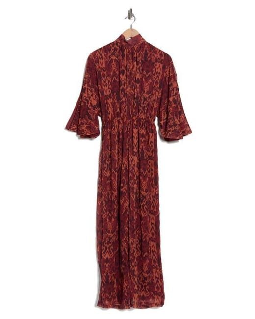 AREA STARS Red Rosalie Mock Neck Jumpsuit