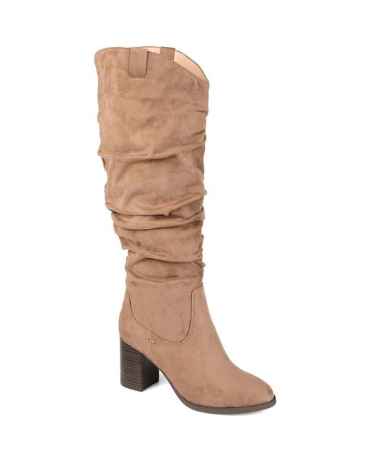 Journee Collection Brown Journee Aneil Ruched Tall Boot