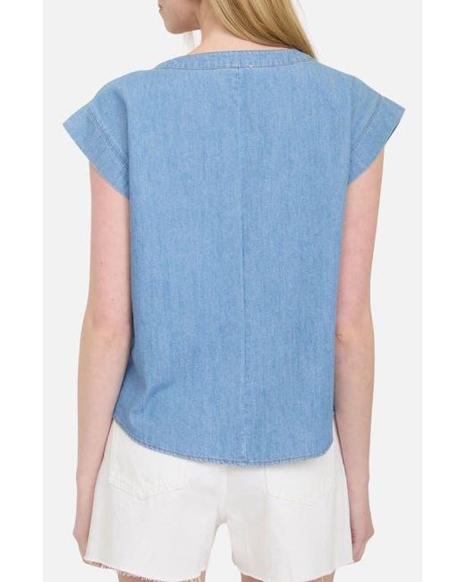 Blu Pepper Blue Pleated Top