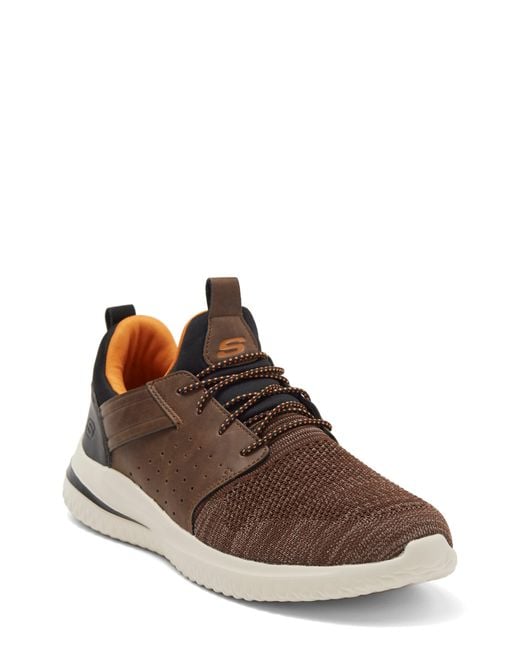 Skechers Delson 3.0 Cicada Lace-up Sneaker in Brown for Men | Lyst