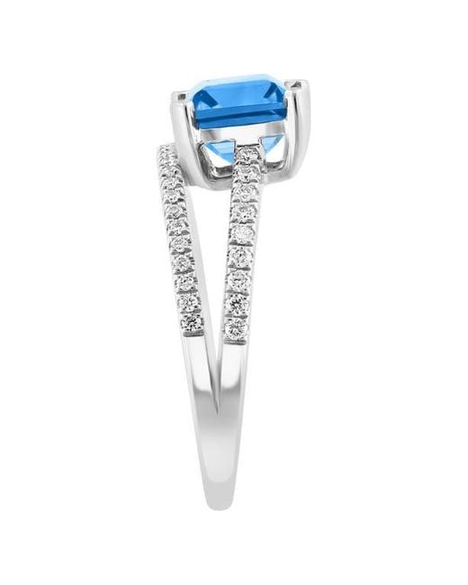 Effy Blue Diamond & Topaz Crossover Ring