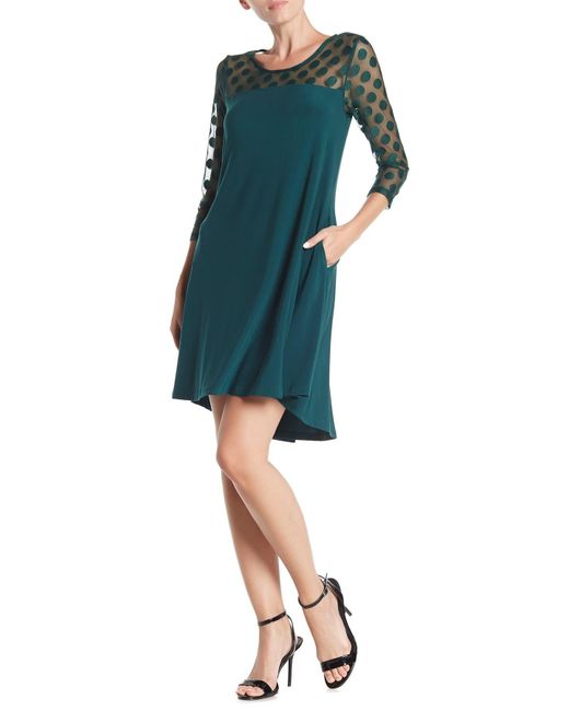 nina leonard polka dot dress