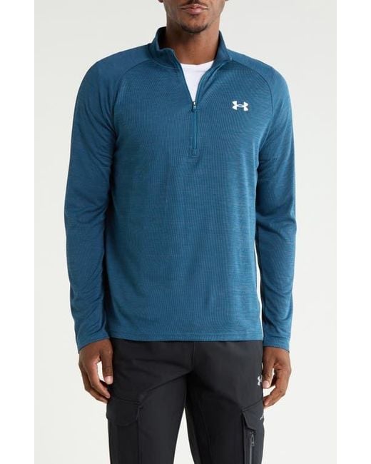 Under Armour Blue Tech Textured Half Zip Pullover for men