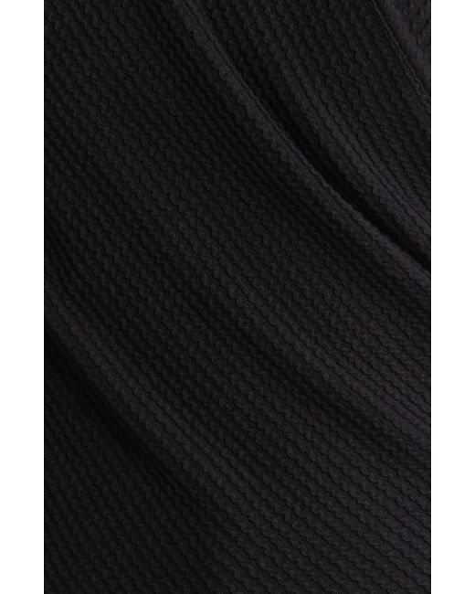 Loveappella Black Texture Wrap Front Top