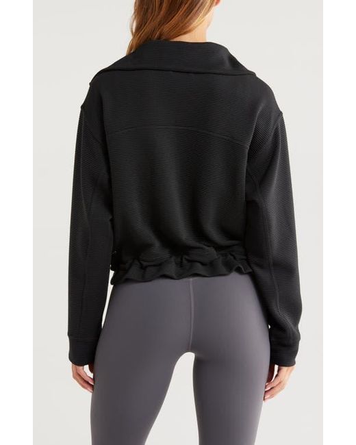 Zella Black Kickback Ottoman Half Zip Pullover