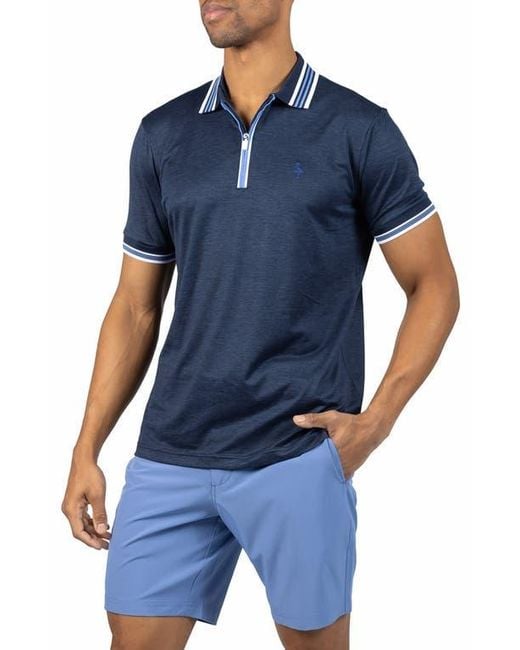 Tailorbyrd Blue Performance Mesh Polo for men