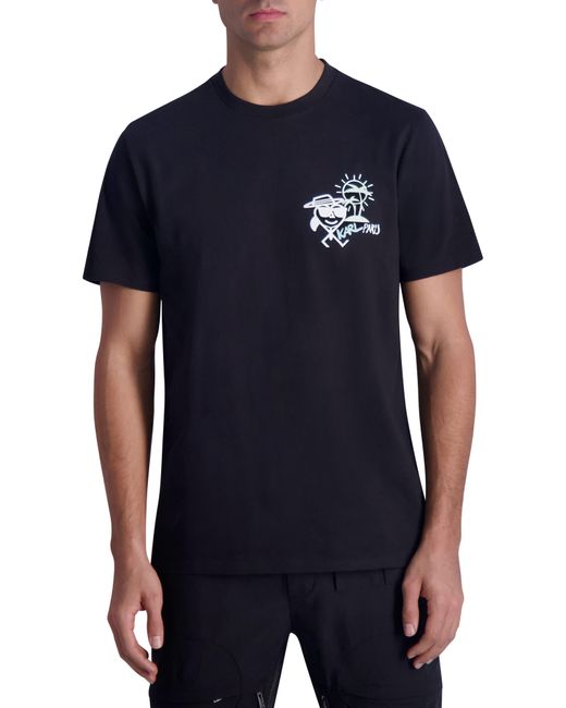 Karl Lagerfeld Blue Hawaiian Karl Graphic T-shirt for men
