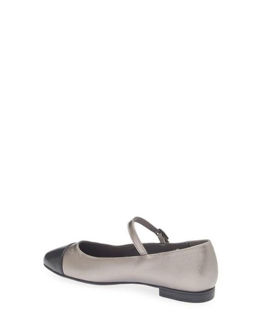 Tahari Gray Loft Cap Toe Mary Jane Flat