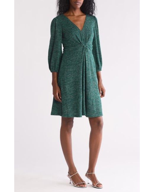 Vince Camuto Twist Front Long Sleeve Midi Dress in Green | Lyst
