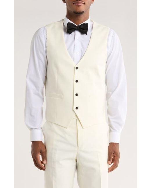 ZEGARIE Natural Ivory Shawl Collar 3-Piece Tuxedo for men