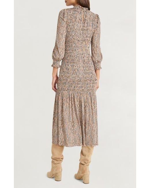The Good Journey Natural Smocked Long Sleeve Maxi Dress