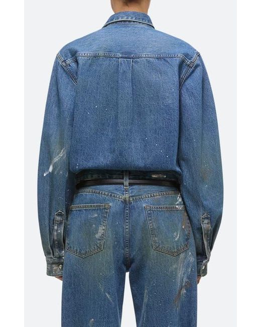 Helmut Lang Blue Snap Front Denim Shirt Jacket